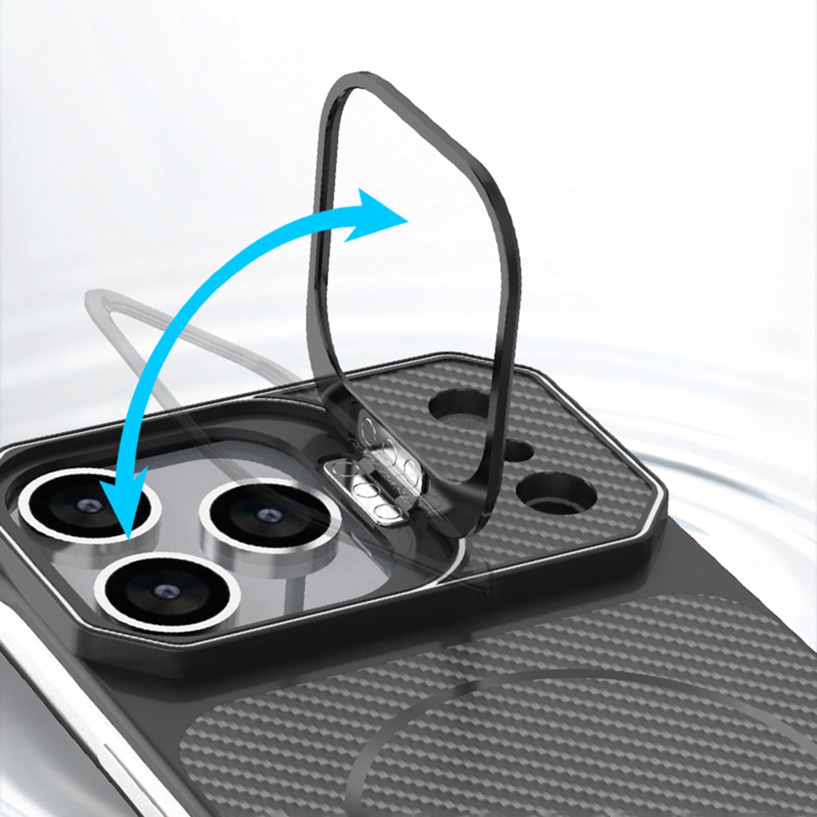 Magnética Funda para iPhone 18 Pro Max/18 Pro, Fibra Carbono Patrón