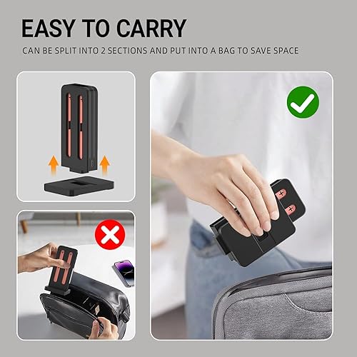 Miniatura 9 de Base de carga compatible con controladores Nintendo Switch 2 Joy Con, estación de carga Switch 2 con indicación LED y cable de carga, color negro