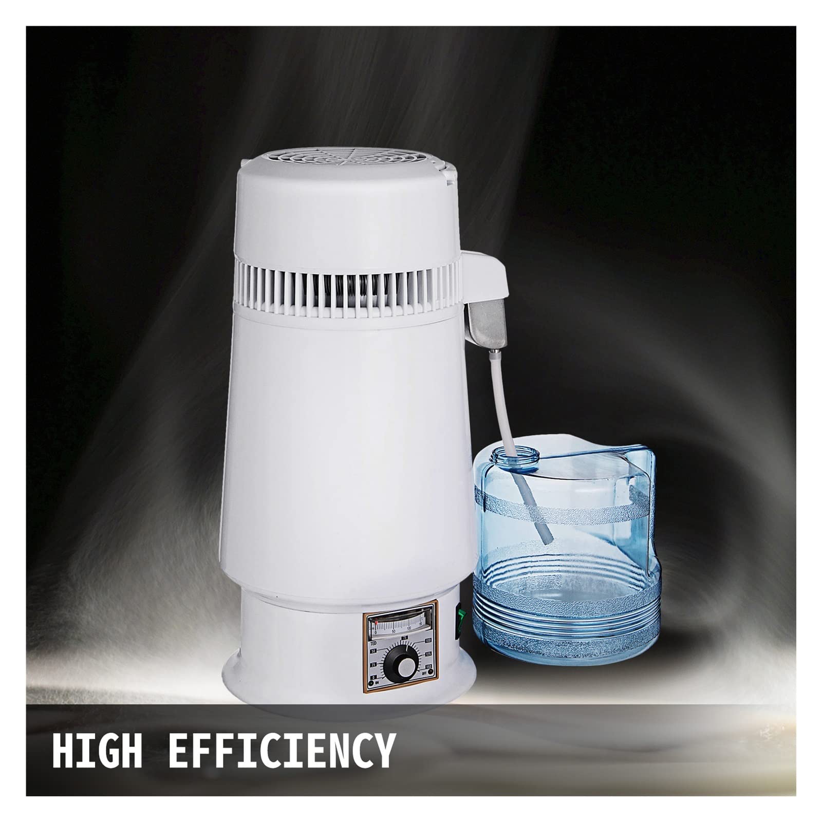 Destilador de filtro botella agua 4L, purificador, máquina mesa portátil, temperatura ajustable acero inoxidable for laboratorios y hogares,Alta Estabilidad