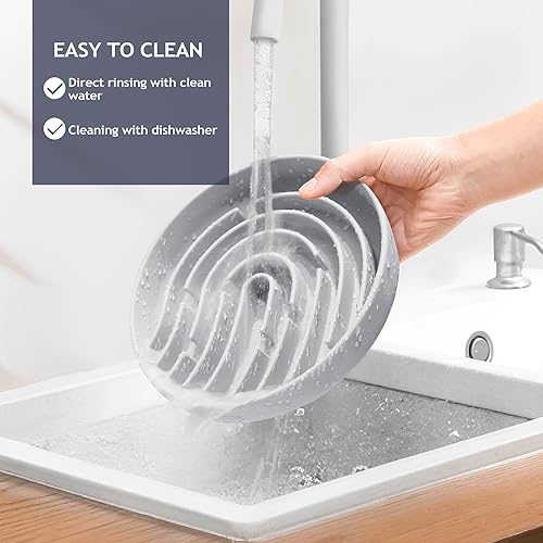 Miniatura 6 de Coomazy Cuencos grandes de silicona para perros de alimentación lenta, juguete interactivo para entrenamiento de alimentos de mascotas, mantiene a