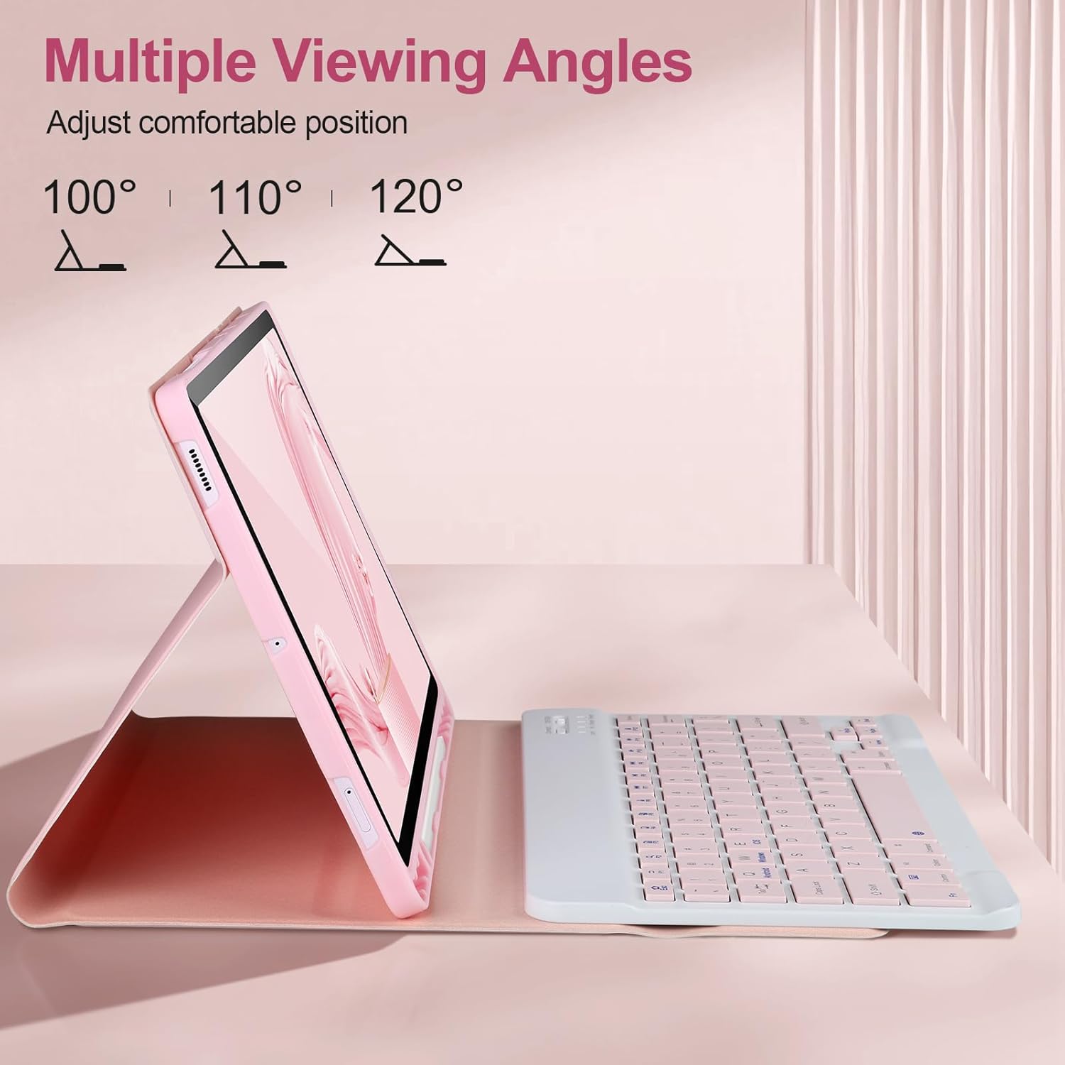 Keyboard Case for Samsung Galaxy Tab S9 FE 10.9"/ S9 11" 2023,Case with Keyboard for Samsung S9 FE with S Pen Holder,Detachable Wireless Bluetooth Keyboard for Galaxy S9 11" Auto Wake/Sleep, Pink