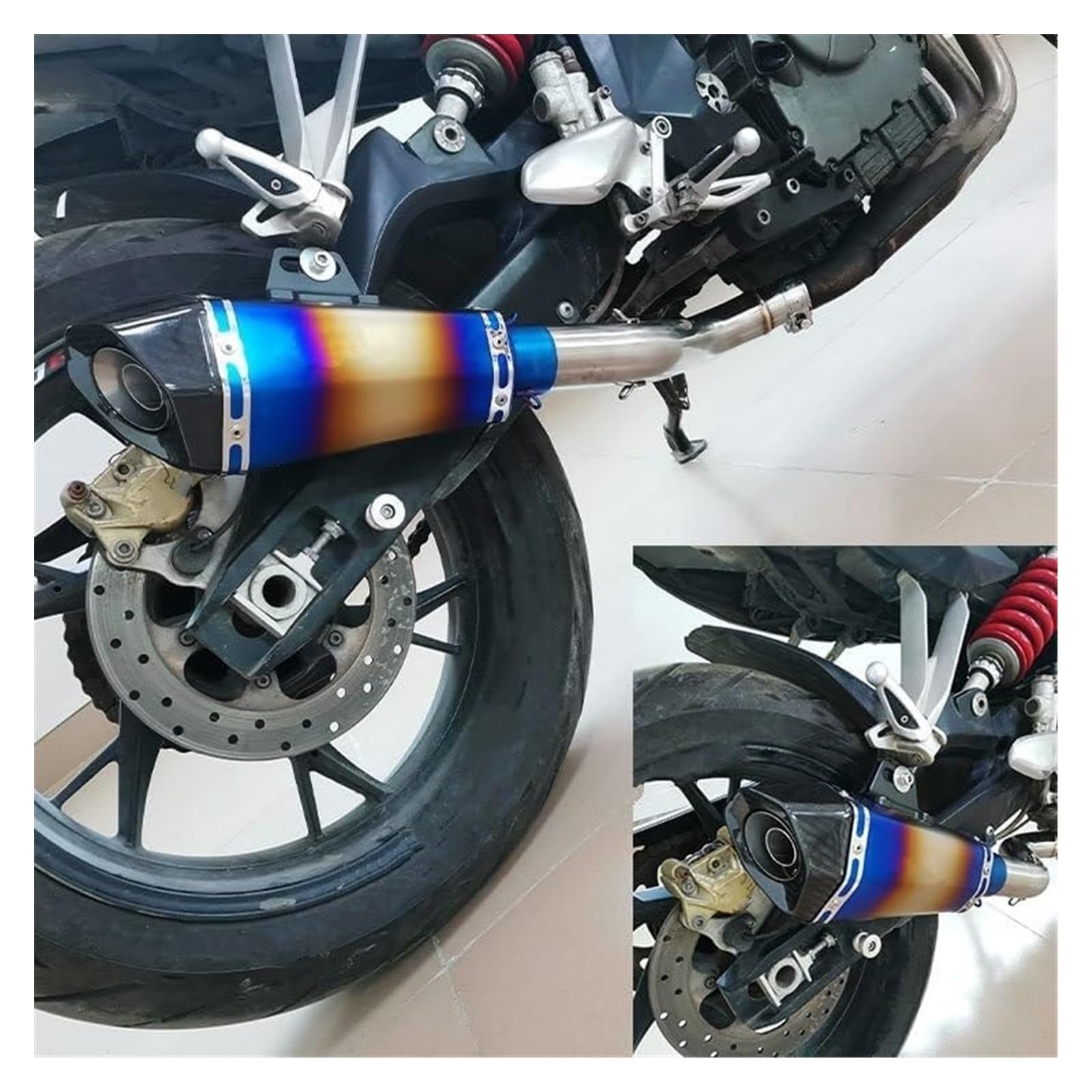 Terminali di Scarico per Moto per Y&amaha FZ1 R6 R15 Universale 51mm Silenziatore Tubo di Scarico Moto Db Killer Tubo di Scarico Moto(1)