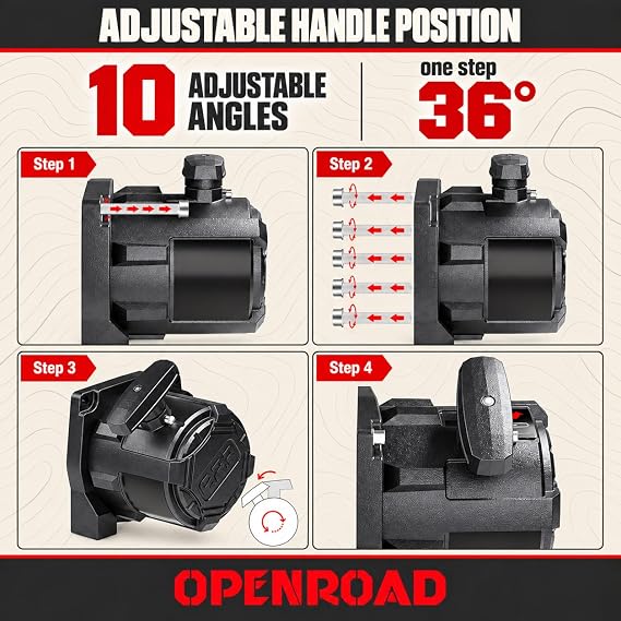 OPENROAD 12000 lbs Winch with Synthetic Rope and 2 Wireless Remotes -Panther Series 3S