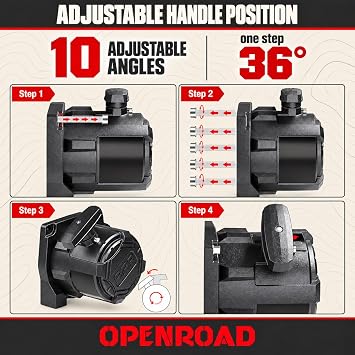 OPENROAD 12000 lbs Winch with Synthetic Rope and 2 Wireless Remotes -Panther Series 3S