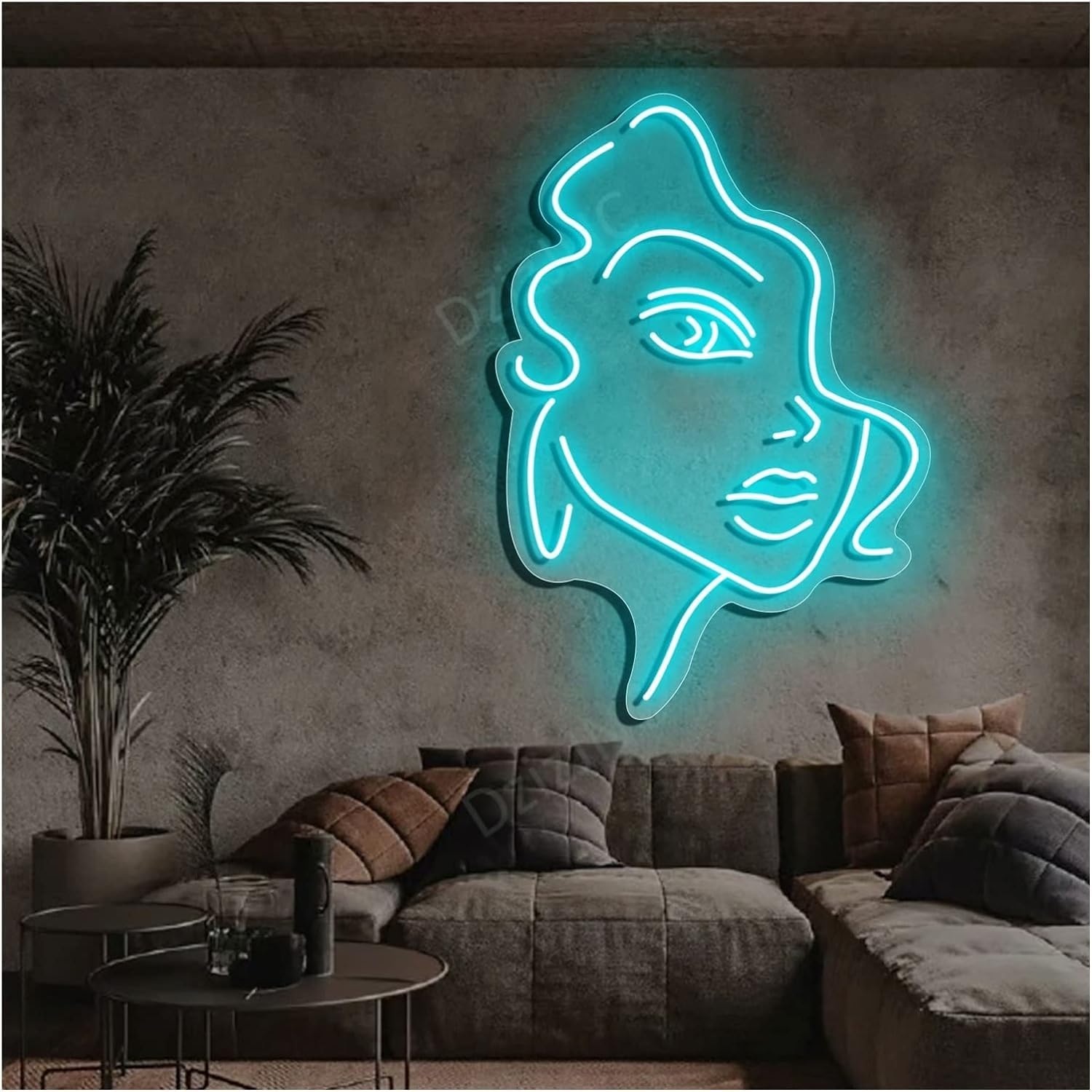 Neon LED Znak świetlny Neon Ludzka twarz, spersonalizowane przyciemniane światła neonowe Znaki do pokoju Sypialnia Dekoracje ścienne Prezenty, kolory można dostosować 34x50cm