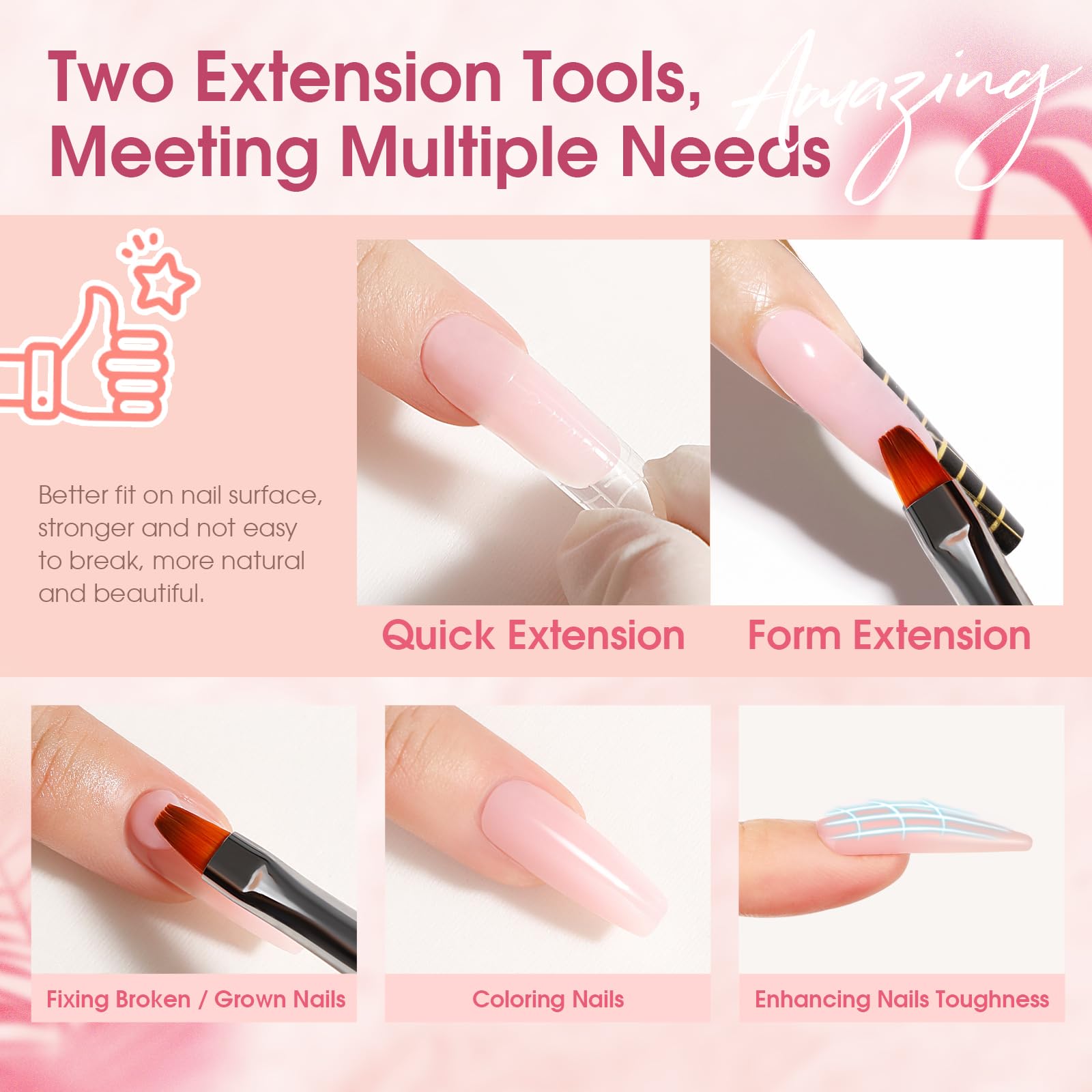 ROSALIND Kit Ongle Gel UV Complet avec 48W Lampe, 20 Couleurs Gel Construction Ongle UV Tube Lot Ongle Gel Kit Complet Rose Transparent Manicure Kit avec Base et Top Coat, Slip Solution
