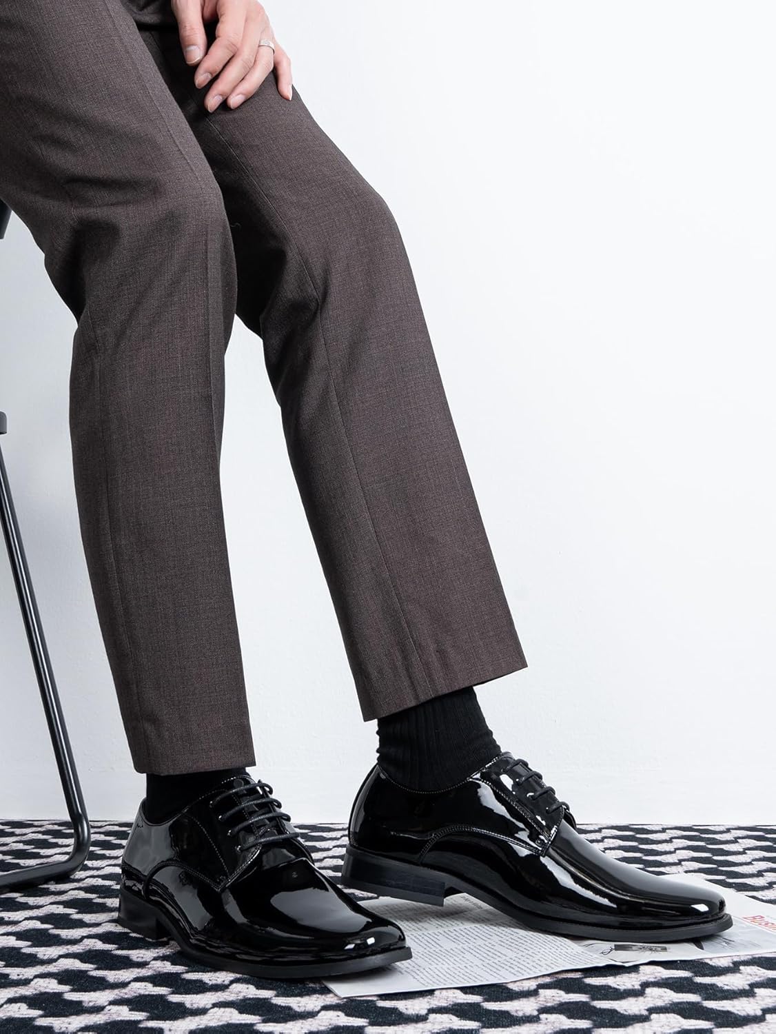 Jousen Mens Dress Shoes Formal Business Oxford Shoe Tuxedo Dress Shoes for Men - Image 6