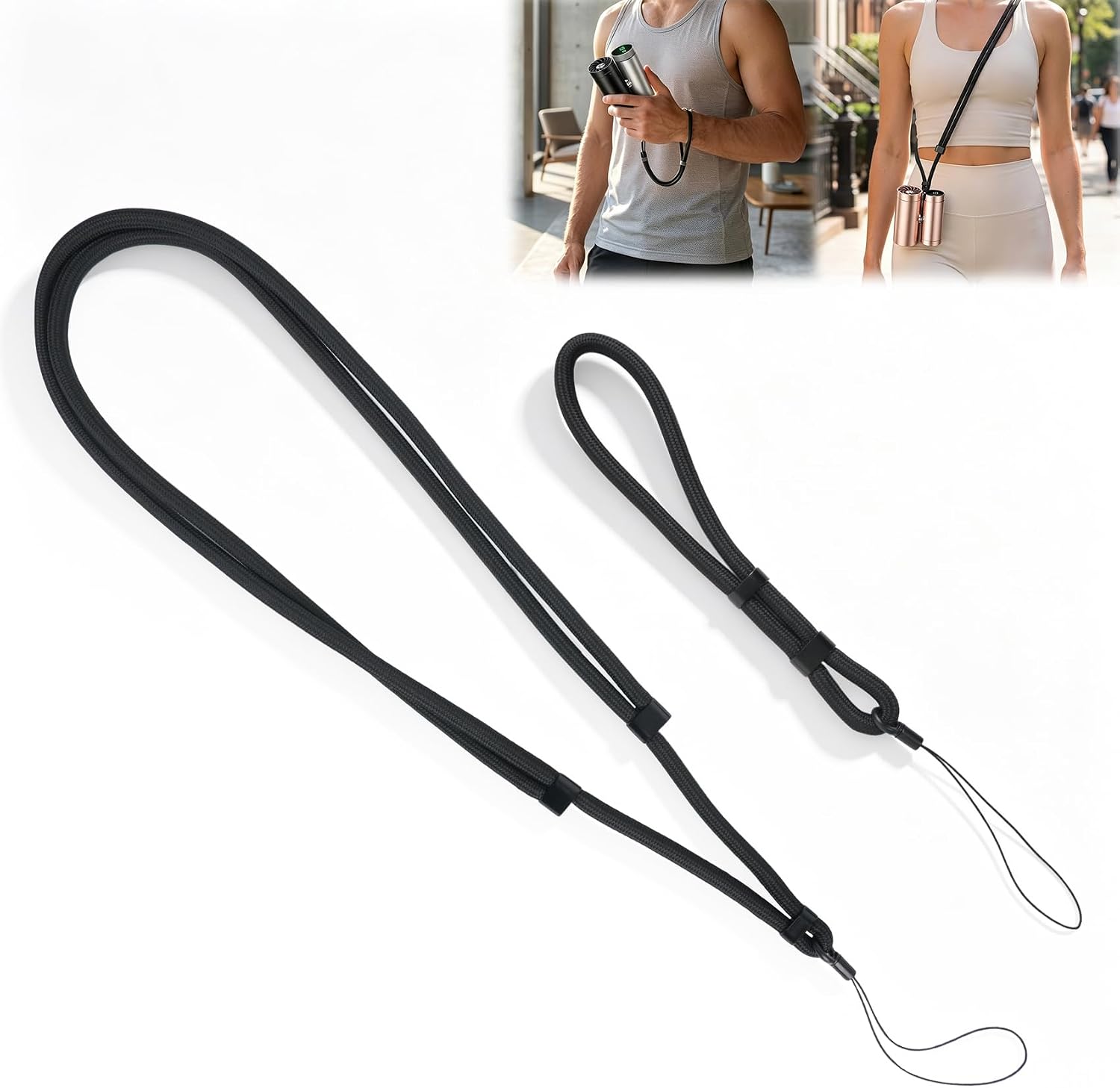 TRILVIX Crossbody Strap & Wristlet for Shark ChillPill Personal Fan, Black | 2-In-1 Crossbody & Wristlet Design, Adjustable Hands-Free Carrying, Ideal For Travel And Outdoor Activities