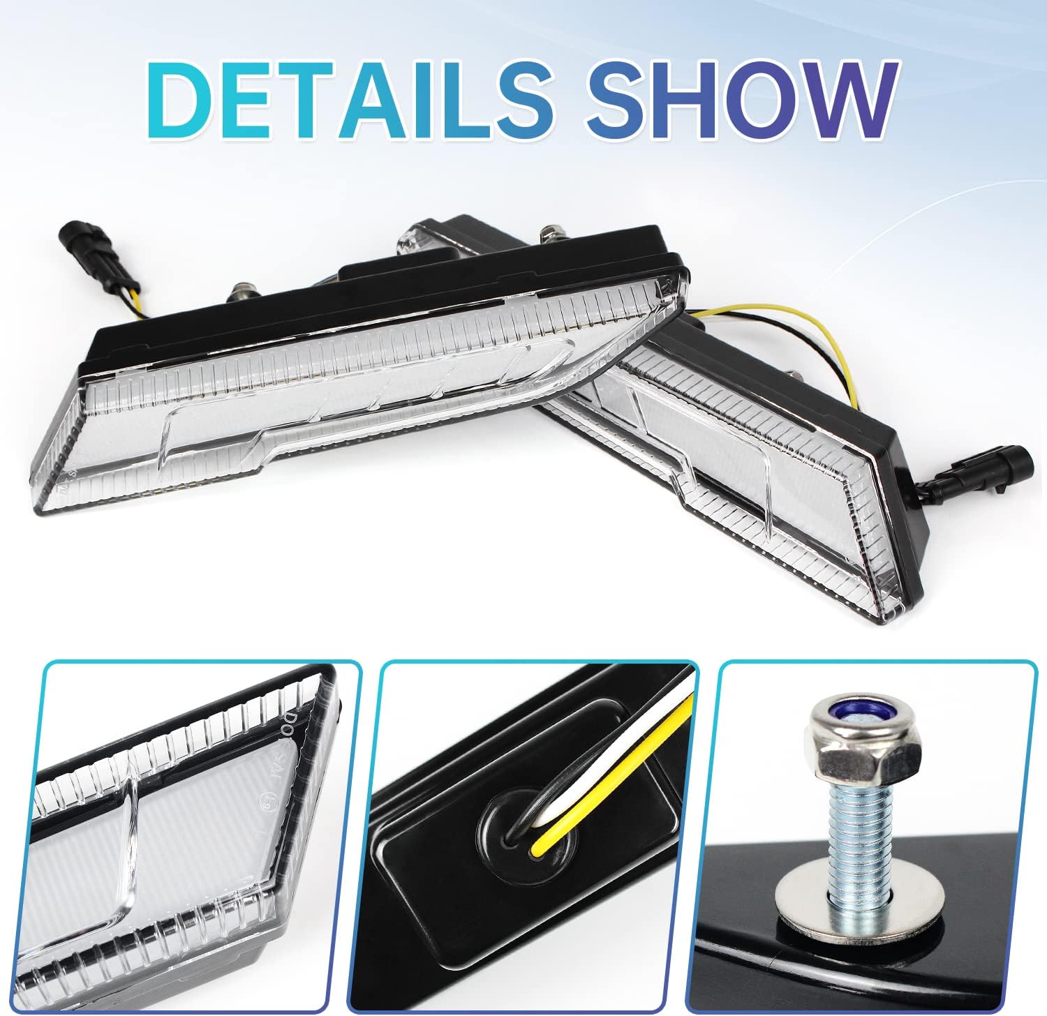 Lower Accent Panel Light Kit Compatible with Polaris Slingshot S SL SLR R LE 2014-2021 Accessories,Daytime Running Lights Trim Panel Replace 2884605 2884606(Front)