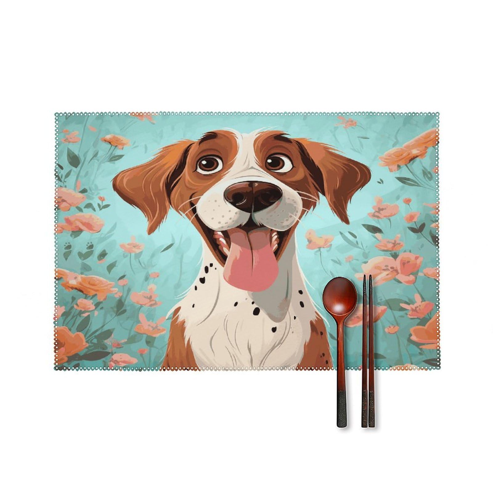 Fekiloot Style Funny Dog Placemats Set Of 6,Table Mat