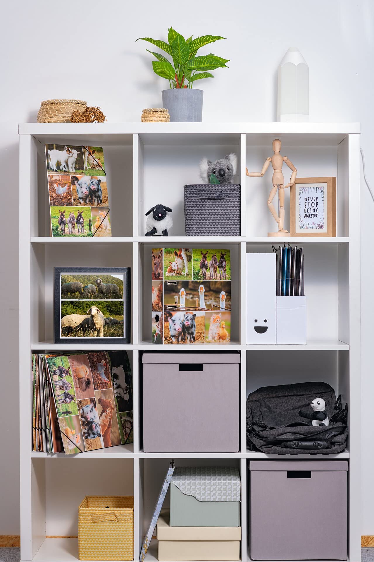 HERMA Ordner A4 Bauernhof Set, 10 Stück, 7 cm breit, Kinder Ringordner mit Tier Motiv, bunter Aktenordner mit Innendruck für Jungen und Mädchen