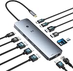 Docking Station for Laptop 3 Monitors, Selore USB C Hub with 2 HDMI 2DP, RJ45 Ethernet, 5 Gbps USB C/A, 100W PD SD/microSD for Dell/HP/Lenovo/Surface