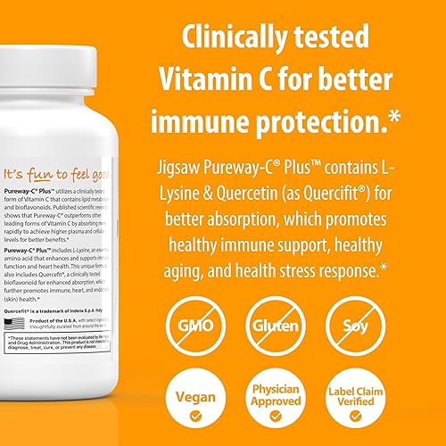 Miniatura 4 de Jigsaw Health Pureway-C Plus con L-lisina y quercetina, 120 cápsulas