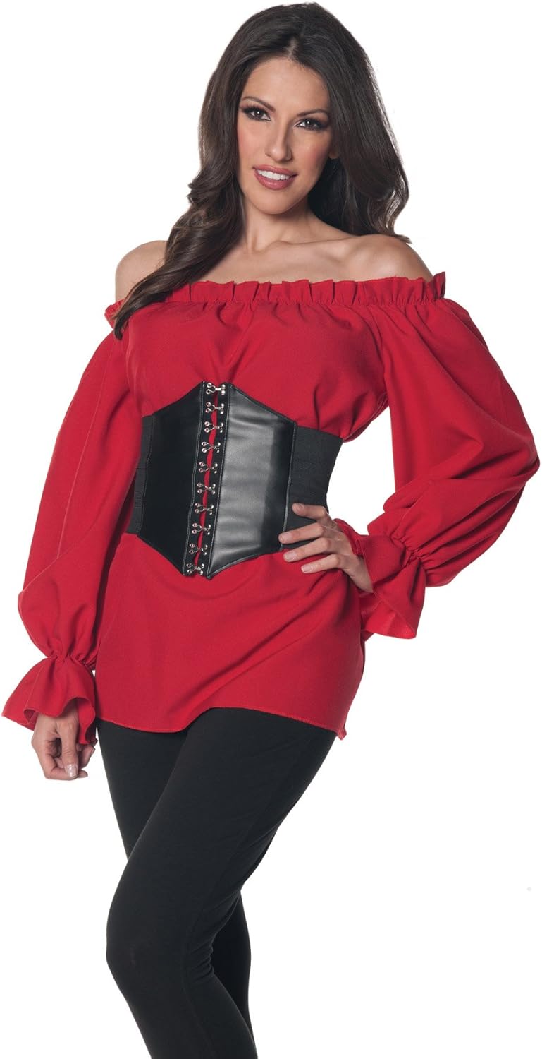 Women's Red Renaissance Long Sleeve Costume Shirt