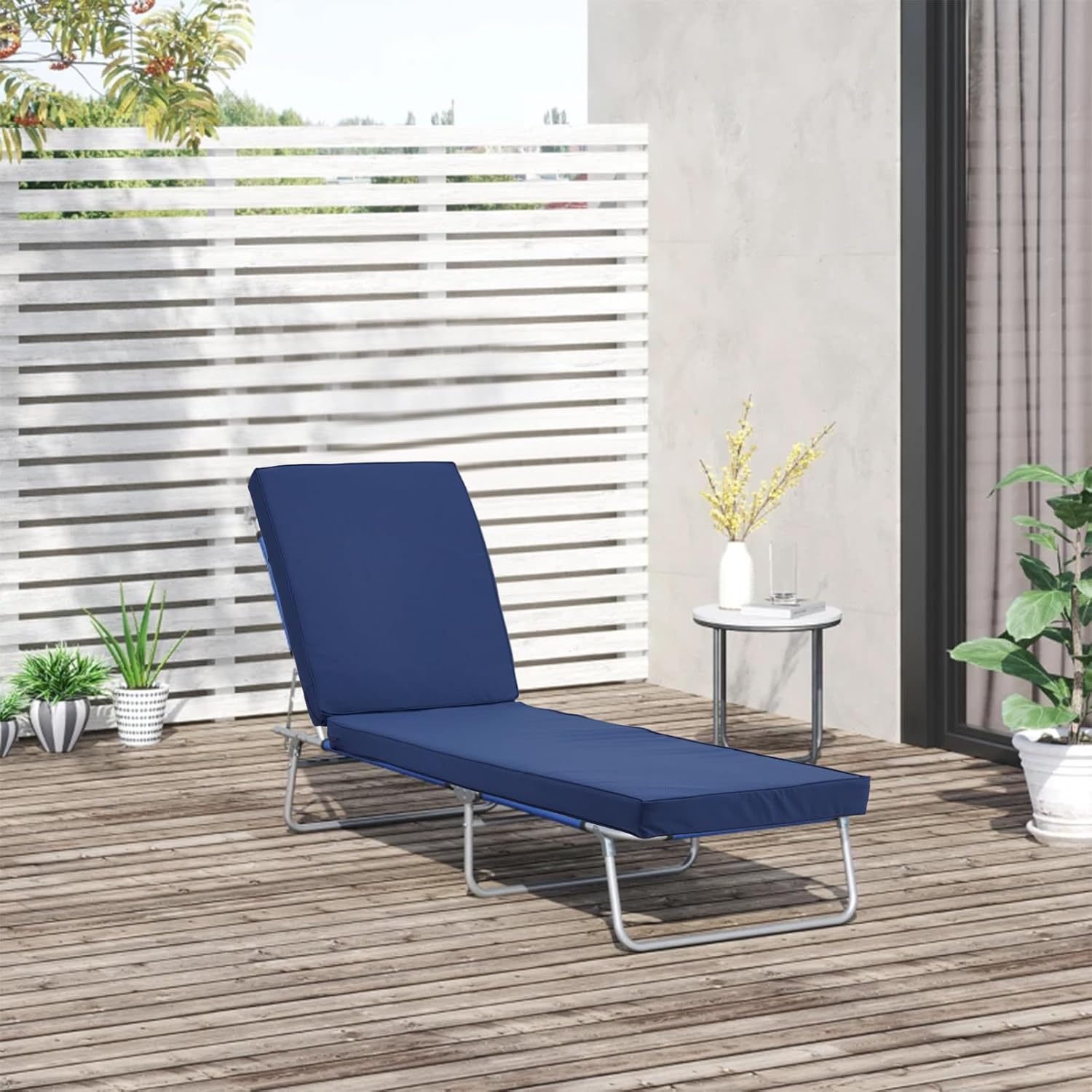 Chaise Lounge Cushions Outdoor for Chairs, Double Waterproof Outdoor Replacement Cushions with 4 Ties and 1 Strap,High Denser Foam Patio Lounge Chair Cushion for Patio Loungers,72" x 21" x 3"