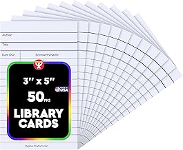 Hygloss Library Checkout Cards for Traditional Book Pockets and Classroom Organization - Vintage Style White Due Date Tracking, 3x5 Inch, 50 Pack