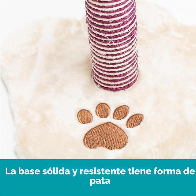 Foto 4 de 7 de Aqpet Poste rascador para Gatos, árbol de Juego para Gatos con Bola, 39 cm, Color Beige