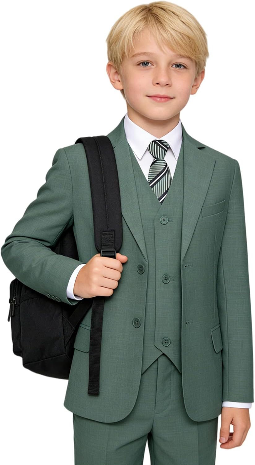 Boy Suit for Kids Formal Tuxedo Set 3 Pieces Teen Boys Dress Suits for Wedding Graduation