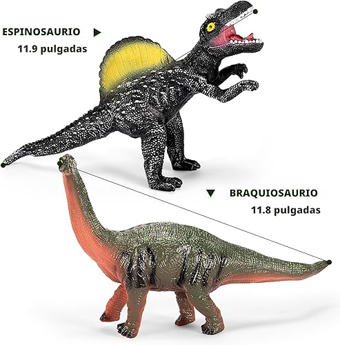 Miniatura 5 de Juguetes de dinosaurio gigante de 7 piezas, juguete de dinosaurio grande para niños, juguetes de dinosaurio gigante realistas para niños de 3 a 5
