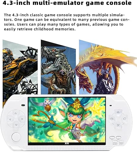 Miniatura 2 de JXD Consola de juegos portátil de 4.3 pulgadas, 8 GB, 2000 juegos integrados para múltiples simuladores, X6, consola de videojuegos retro Mp34Ebook