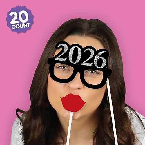 Miniatura 3 de Big Dot of Happiness Nochevieja – Plata, kit de accesorios para cabina de fotos para fiesta de Nochevieja 2026, suministros para fiesta de Año