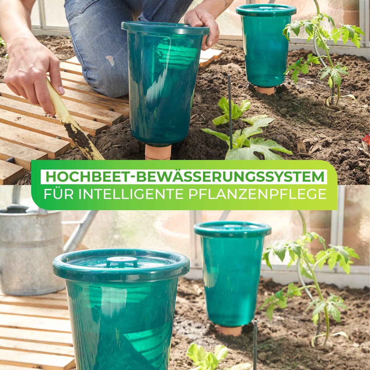 Bio Green Hydro Cup Lot de 4 cônes en Argile avec Embouts Assortis Terracotta 2,5 l