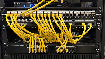 24 Port Network Panel Rapink 24 Port Cat6 Patch Panel - 10G Support With Inline Keystone Couplers, 1U Rack Mount Network Rack Panel - View #3