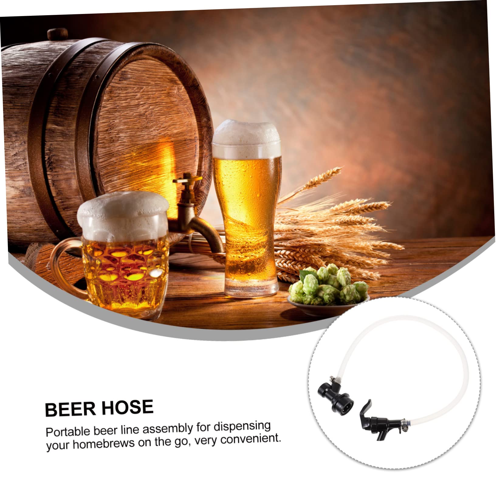 Garneck Bierzapfhahn Set - Edelstahl Kugelhahn Mit 50cm Schlauch