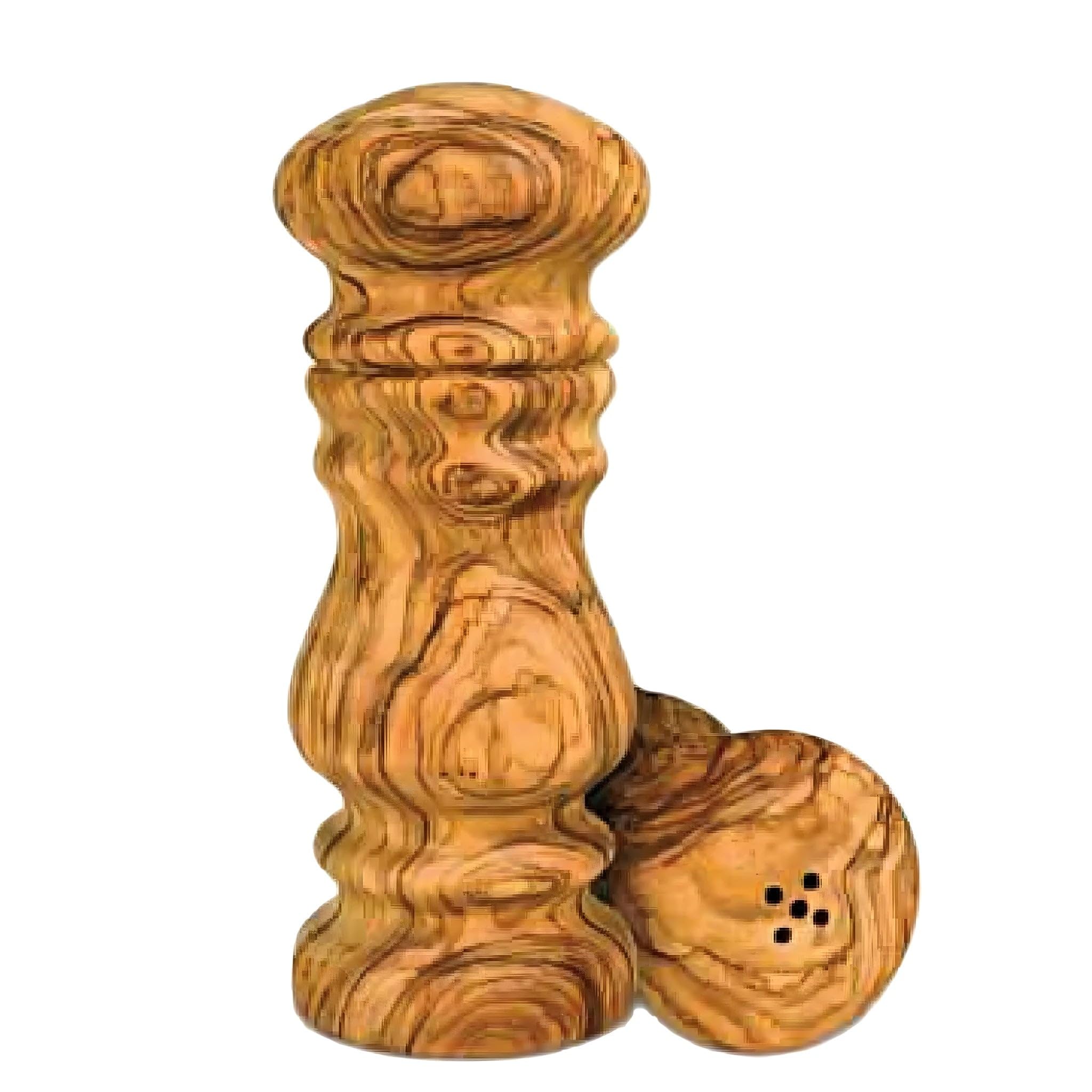 Salière en bois d'olivier 10 cm taillée à la main en Italie pour table élégante