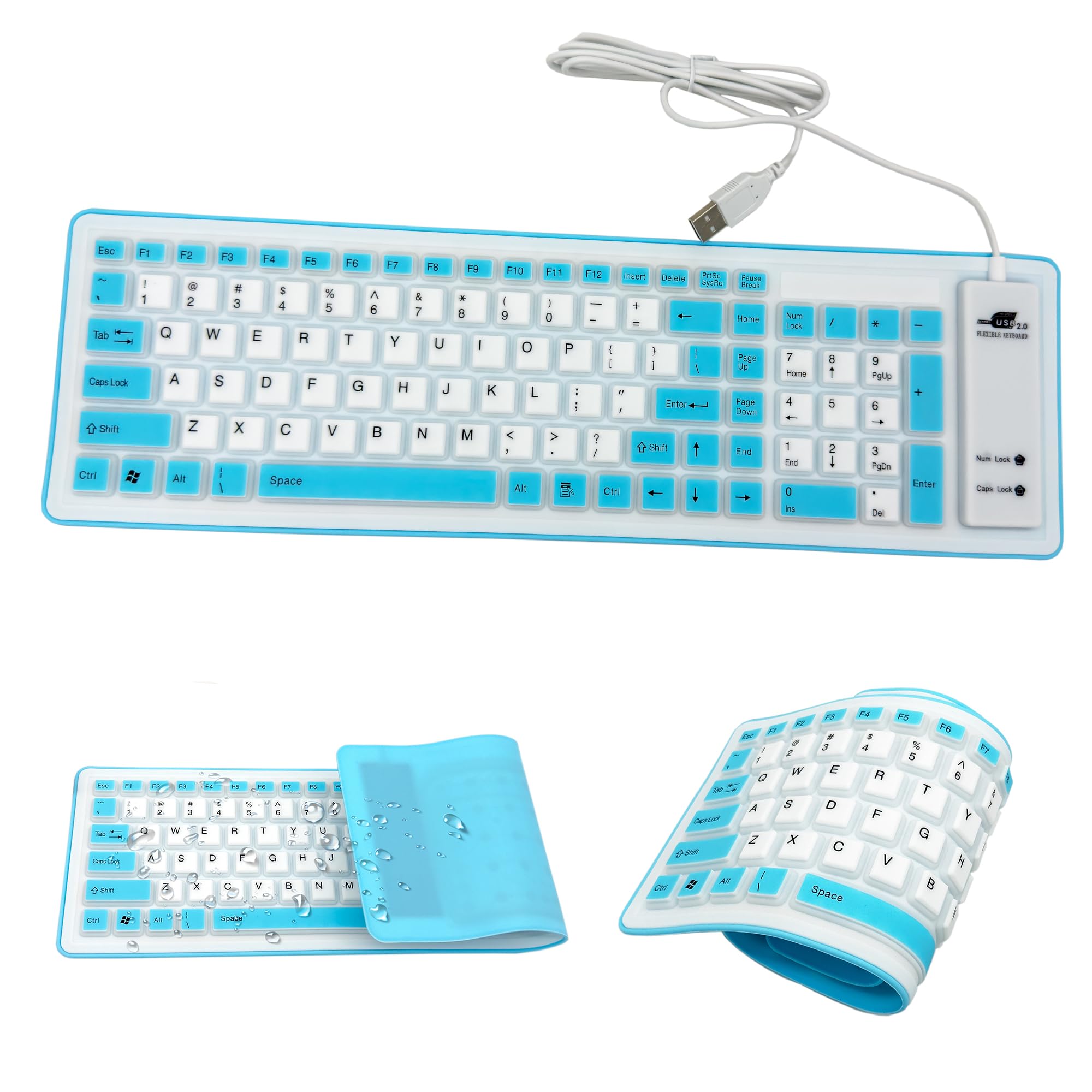 Clavier souple étanche USB idéal pour ordinateur portable et PC - 8