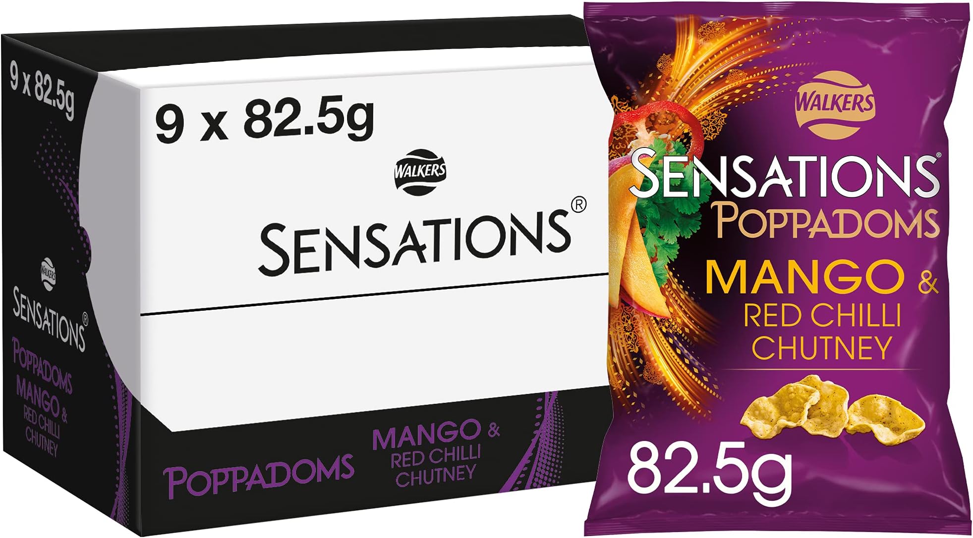 Walkers Sensations Poppadoms Mango And Red Chilli Chutney