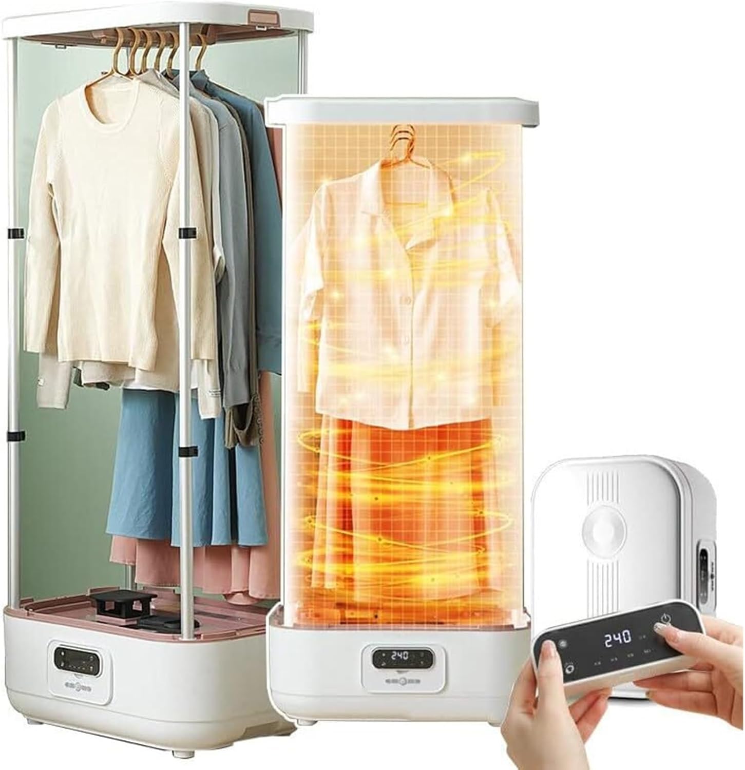 Automatic Ironing Machine 900W Electric Dryer, Remote Control Heated Clothes Drying Rack Portable Foldable Mini Dryer