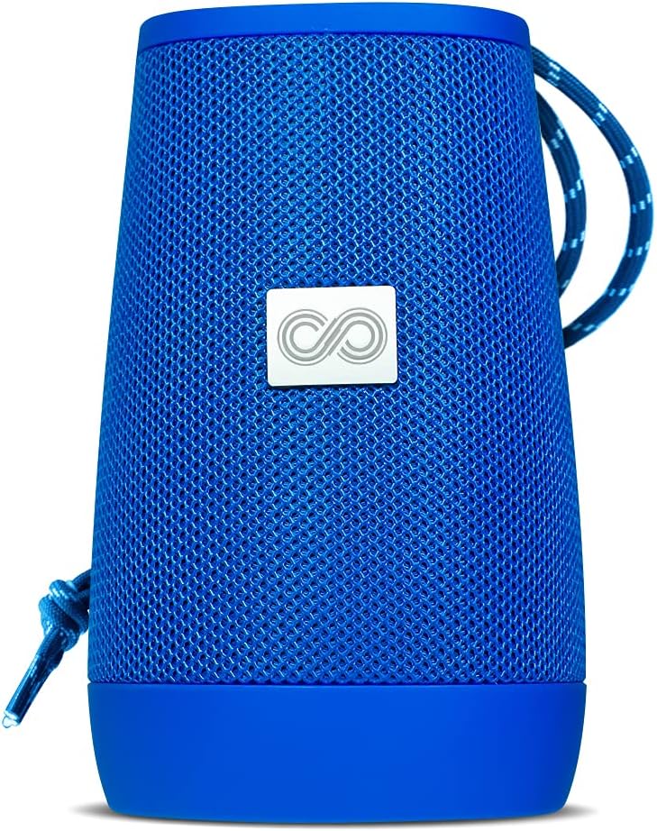 Crossloop Drom 3W Portable Speaker with Built-in Smartphone Stand for Video Calls, FM Radio, AUX Input, SD Card & Water Resistant with Dual Connectivity, 6 Hours Runtime. (Space Blue)