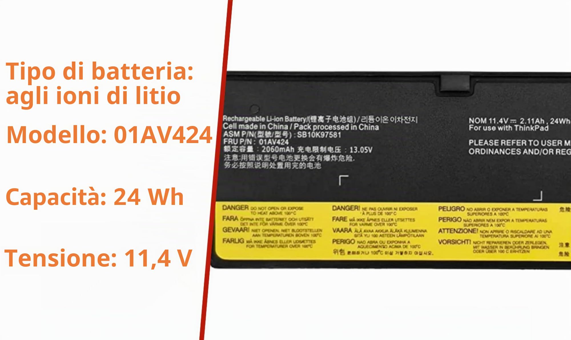 01AV424 01AV423 SB10K97581 Laptop Battery Compatible with Lenovo ThinkPad T470 T570 T480 T580 A475 A485 P51S P52S TP25 Series 61 01AV422 01AV452 01AV490 SB10K97579 4X50M08810 11.4V 24Wh