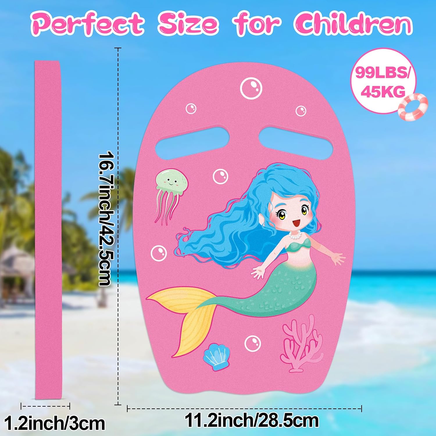 Swim Kickboard Cute Cartoon Swimming Training Kick Board High Buoyancy EVA Training Aid Float Pool Exercise Equipment Water Fun Tool for Kid Beginners Water Accessories Gift