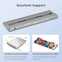 Vista 4 de Vangoa Pro Tablero de Pedales de Guitarra con Fuente de Alimentación Aislada de 12 V de Alta Corriente, PD-XL Plegable de Aluminio, Espacio