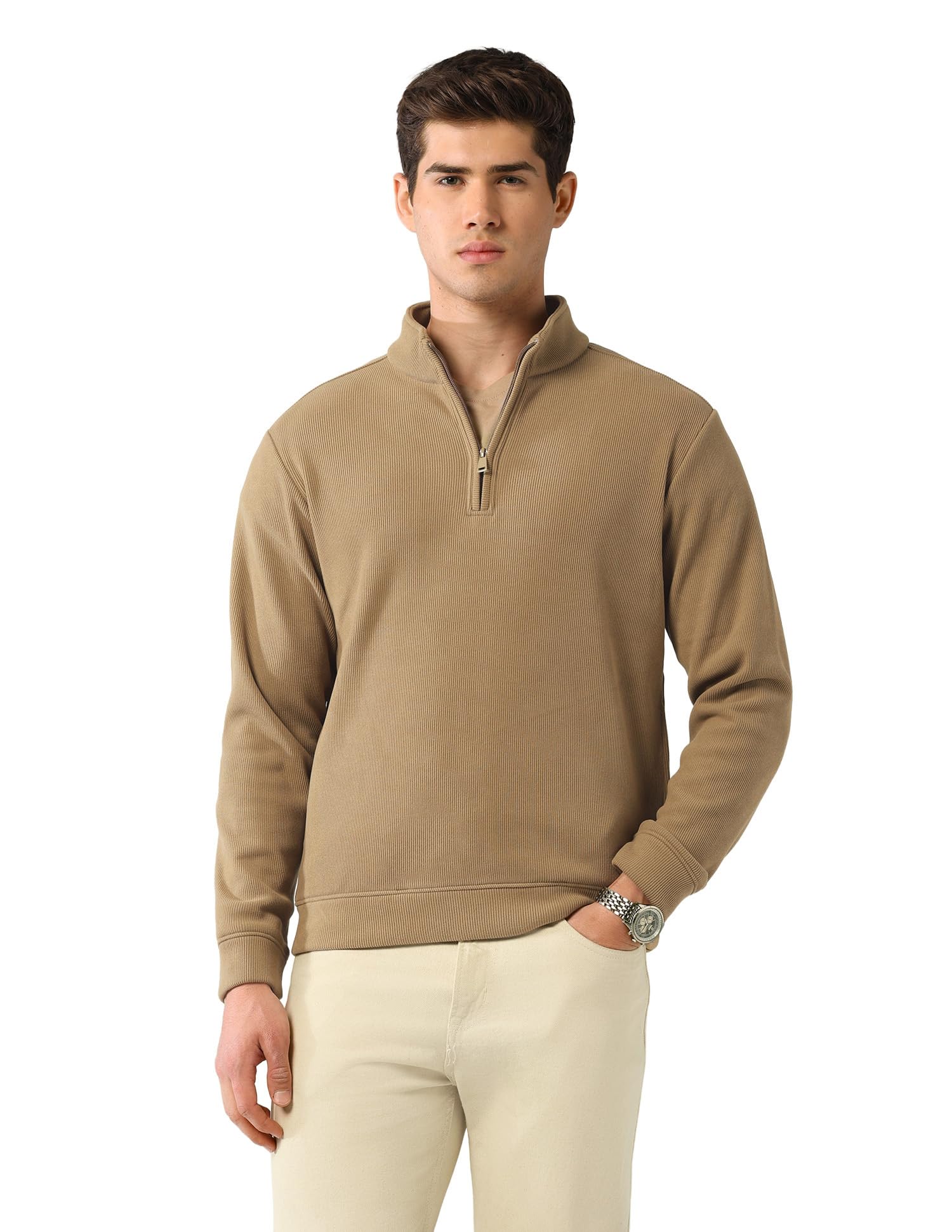 arvind Textured Regular Fit Sweatshirt-picture-38