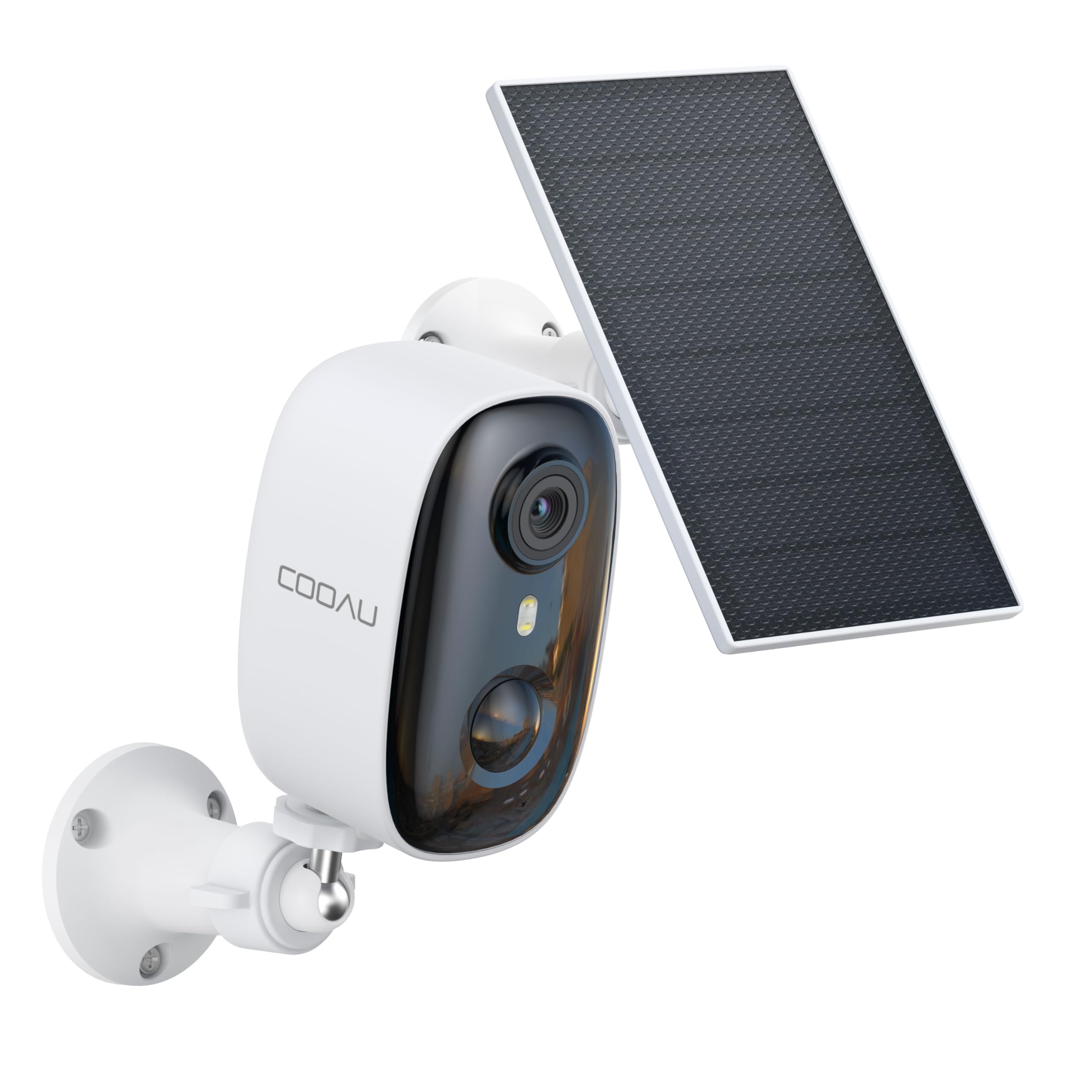 COOAU 4MP kit Telecamera Wi-Fi Esterno con Pannello Solare, 64GB Card Incluse, Wi-Fi 6 Dual Band(2.4GHz & 5GHz), Visione Notturna a Colori, Senza Abbonamenti, Adatta per Interni ed Estern, IP66, Cloud - 1