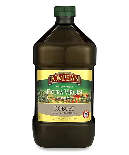 Pompeian Robusto aceite de oliva extra virgen primer prensado en frío sabor de cuerpo completo perfecto para aderezos de ensalada y adobos 101 onzas