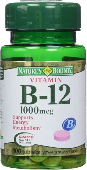Nature's Bounty Vitamin B-12 1000 mcg Tablets, 100 Count (Pack of 1)