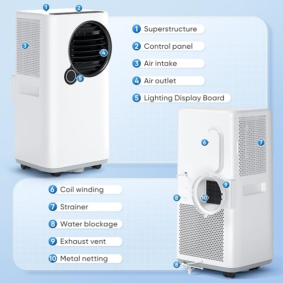 16000 BTU Portable Air Conditioners with WiFi, App Control & Dehumidifier