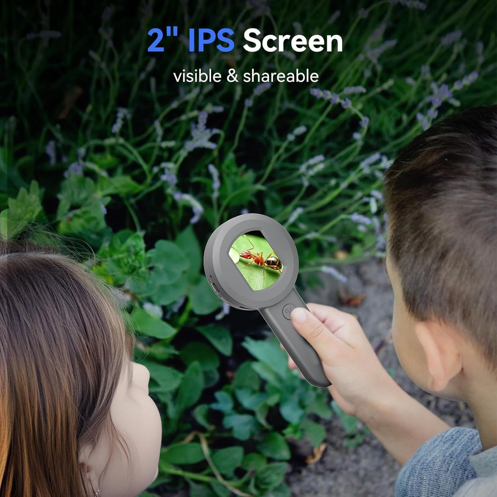 Depisuta Digitale Microscoop met 2 Inch LCD-scherm, 100x Verlichte Juweliersloep met 8 Verstelbare LED-verlichting en 16 MP Camera, Handheld Trichoomvergrootglas voor Kinderen