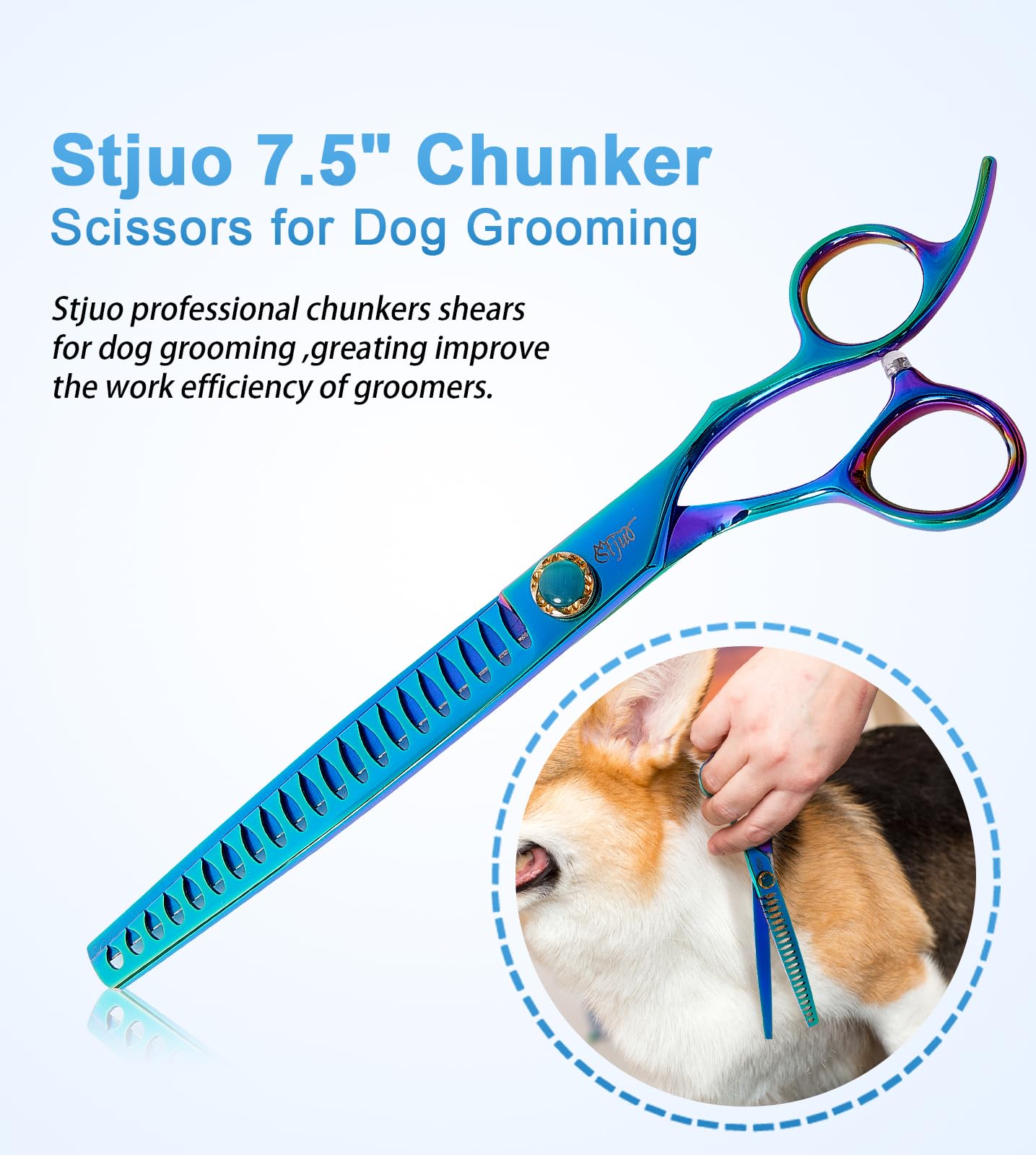 Amazon.co.jp: Stjuo 7.5インチ 犬用はさみセット グルーミング用 440C