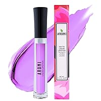 Vista 1 de Aromi Lápiz labial líquido mate Color de labio lila para mujeres, de larga duración, tono brillante rosado púrpura, vegano (Rosa Perivinca)