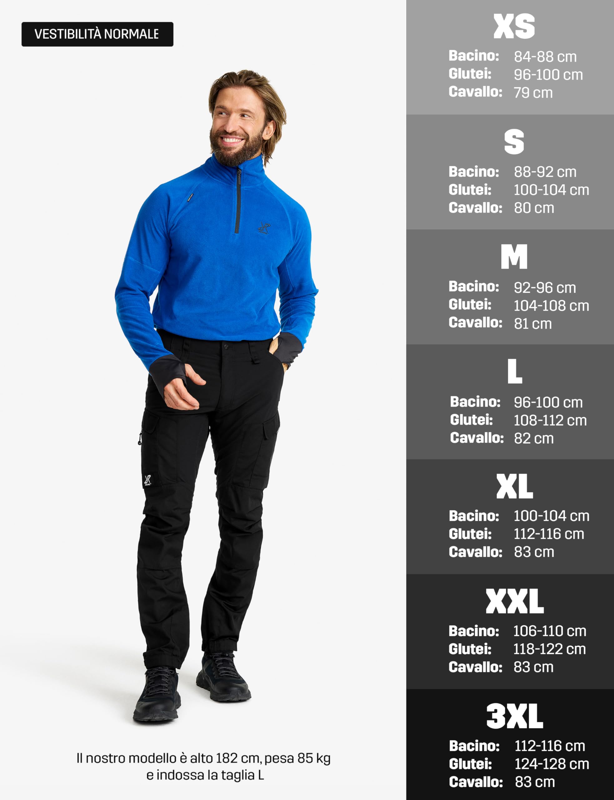 RevolutionRace RVRC GP Pants, Pantaloni da Uomo, durevoli per Trekking e Altre attività all'Aria Aperta, Black, XXL