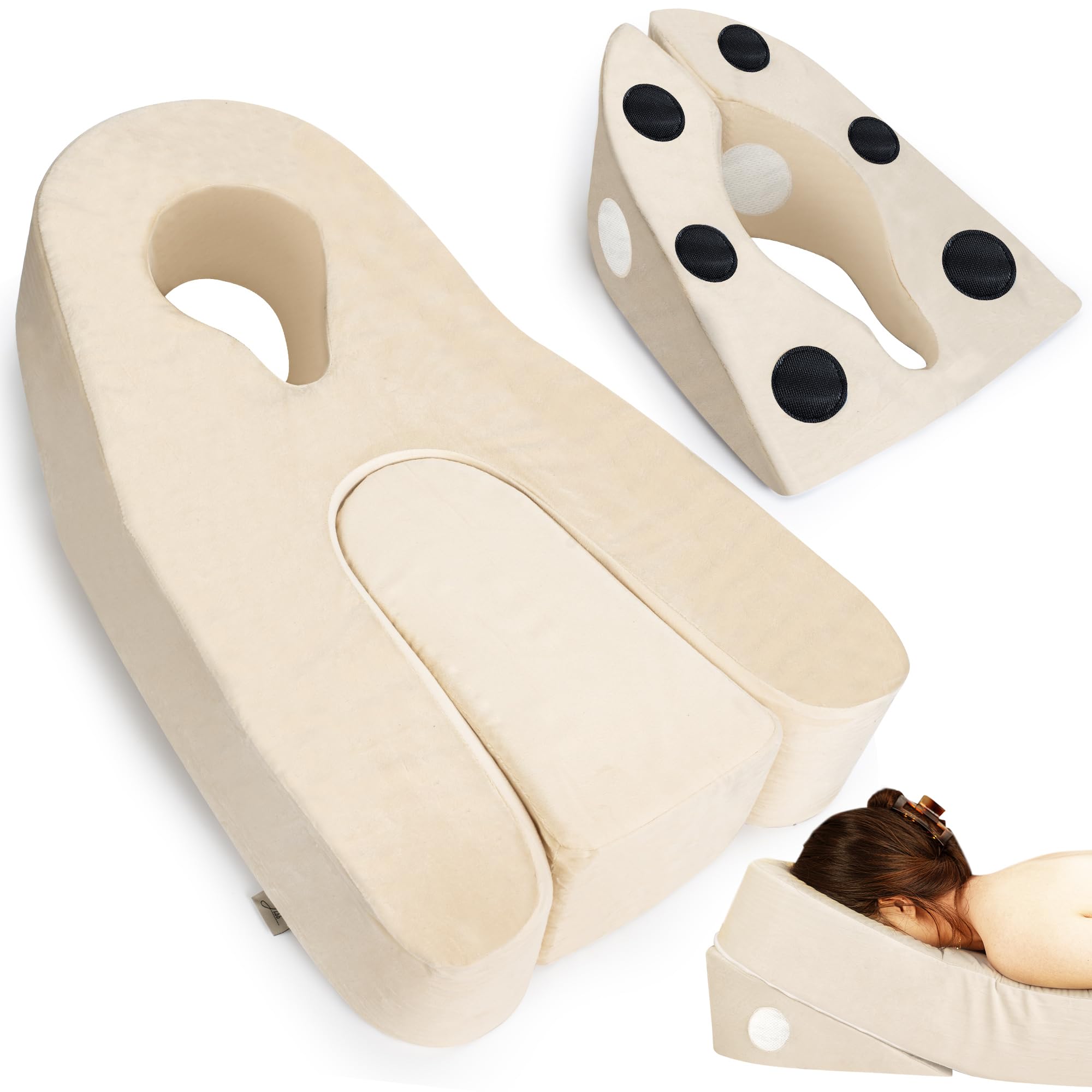 Photo 1 of Deluxe Face Down Pillow for Stomach Sleeping or After Eye Surgery - Prone Pillow for Vitrectomy, Retinal Surgery or BBL - Massage Pillow with CertiPUR-US Certified Memory Foam Headrest.