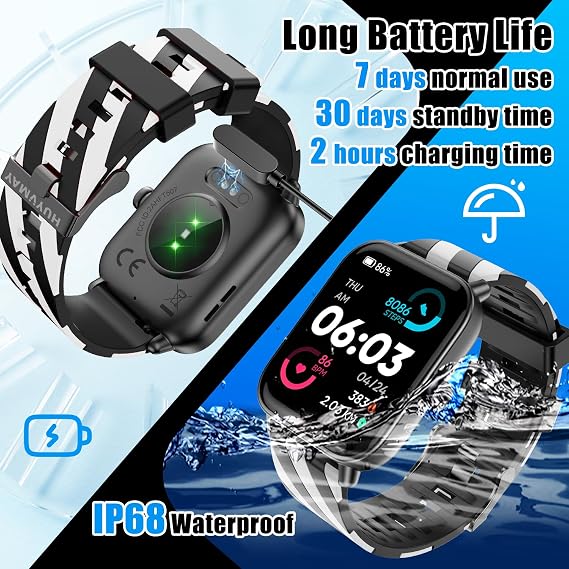 Smartwatch Fitness Tracker for Men Women, Alexa Built-in Sports Watch (Make/Answer Call), 2 Bands, 100+ Sports Modes, Sleep Monitor, IP68 Waterproof Activity Tracker Fitness Watch for iOS Android