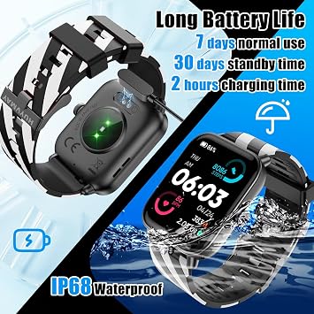 Smartwatch Fitness Tracker for Men Women, Alexa Built-in Sports Watch (Make/Answer Call), 2 Bands, 100+ Sports Modes, Sleep Monitor, IP68 Waterproof Activity Tracker Fitness Watch for iOS Android