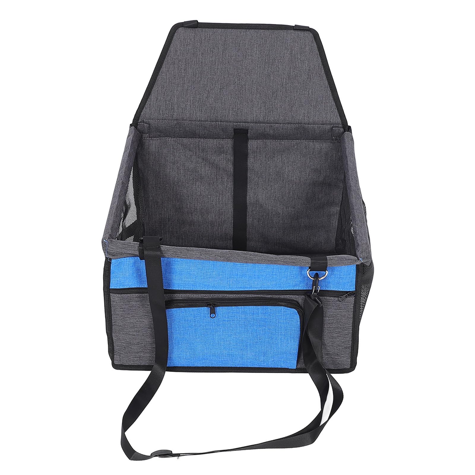 Seggio Auto per Cani Portatile con Tasca Anteriore in Oxford Blu
