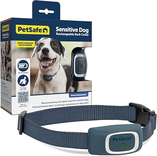 PetSafe Lite - Collar de corteza recargable para perros tímidos o pequeños de más de 8 libras, 15 niveles de ajuste automático y corrección estática